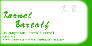 kornel bartolf business card